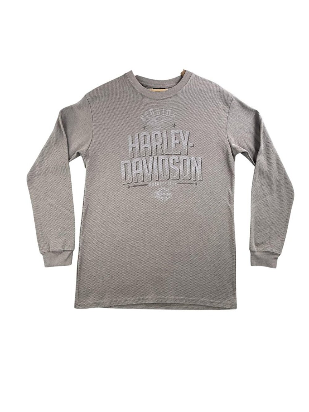 Harley-Davidson Shirt Mens Large Beige Smoky Mountain Thermal Long Sleeve Biker